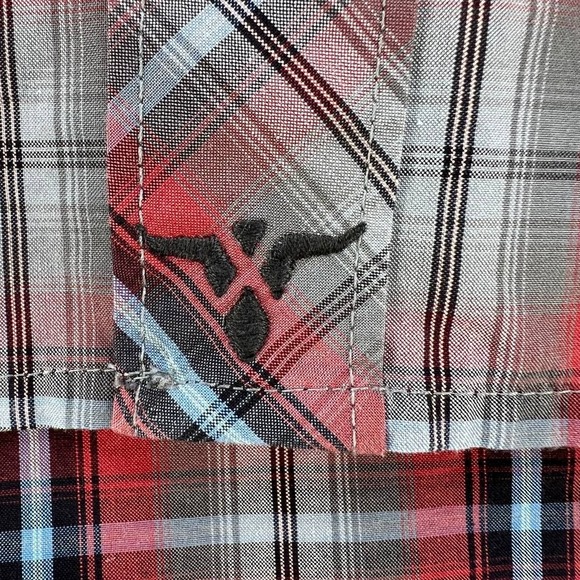 Wrangler 20X Plaid Button Up Long Sleeve Shirt Men's Size Large - Picture 2 of 10